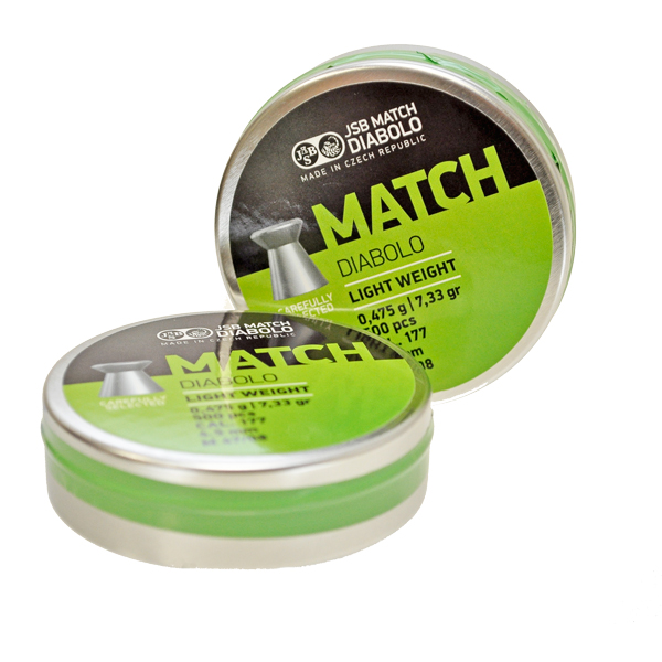 Пульки JSB Match Diabolo Light Weight (Green) 4,5 мм 0,47 г (500 шт.) 